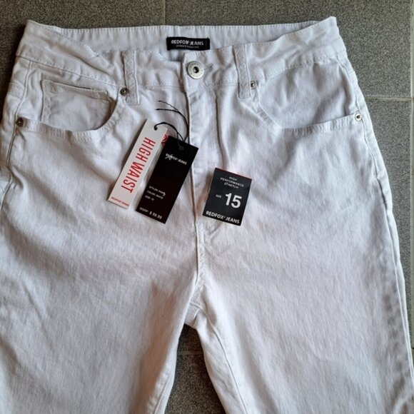 REDFOX SUPER STRETCH DENIM SKINNY JEANS (WHITE) JUNIORS SIZE 15 - Picture 1 of 11